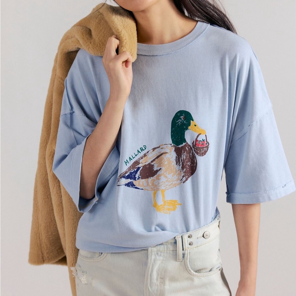 We The Free Light Blue Mallard Graphic Short Sleeve Tee